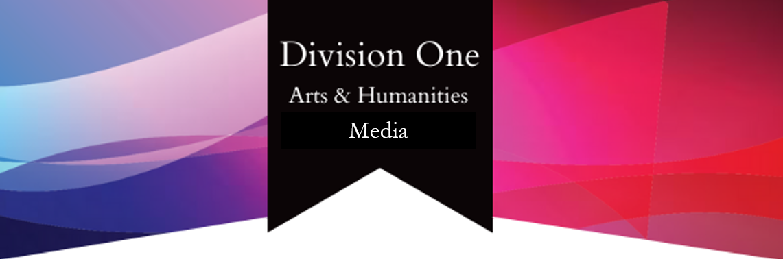 Banner with Words 'Division One Arts & Humanities Media'