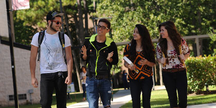 Photo of students walking on campus