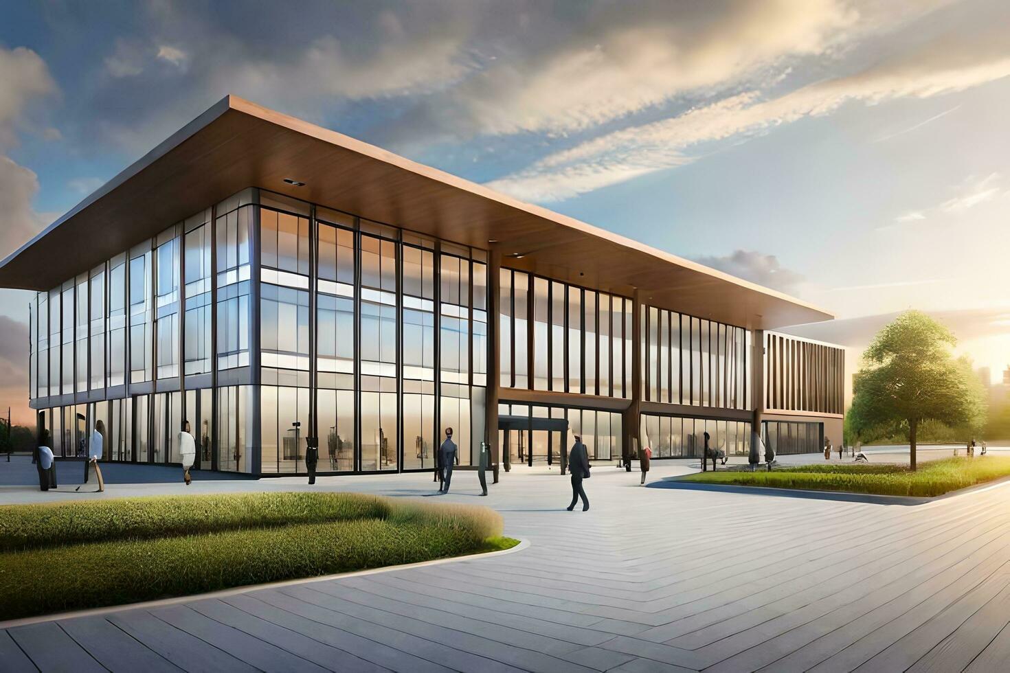 AI produced image of glass building