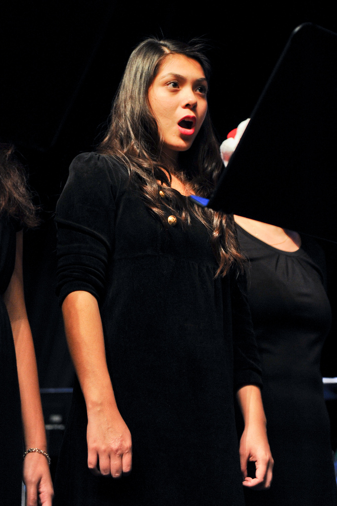 Choir Student singing during a Choir Concert