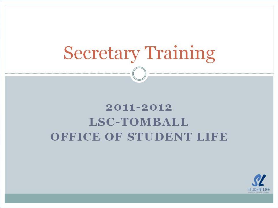 Secretary Training