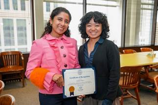Harris County Judge Lina Hidalgo presents