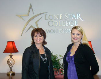 Tracy Gibson (on left) and Miriam Boyer (right) earned merit-based scholarships while completing advanced accounting classes at LSC-Montgomery. Gibson and Boyer will begin the four-part CPA exam in early 2012 and ultimately, become licensed as CPAs.