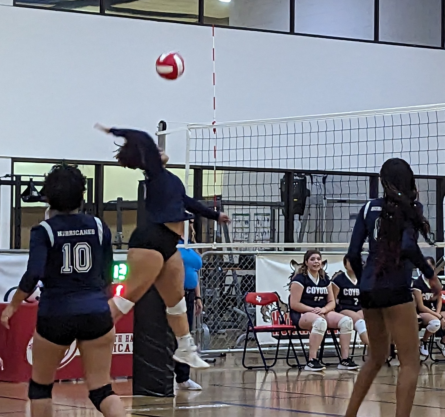 Picture of volleyball players during a game