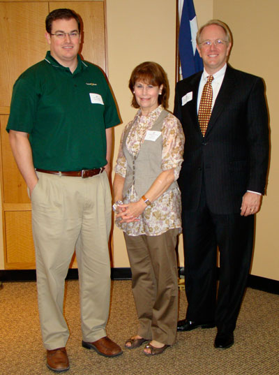 The POWER SERIES at Lone Star College-Montgomery has featured inspiring presentations by prominent community business leaders such as (from left to right) Jay Tompkins, Karlins & Ramey, LLC; Susan Vreeland-Wendt, The Woodlands Development Company; and Robert Collins, Montgomery County Precinct 3 Commissioners Office.
