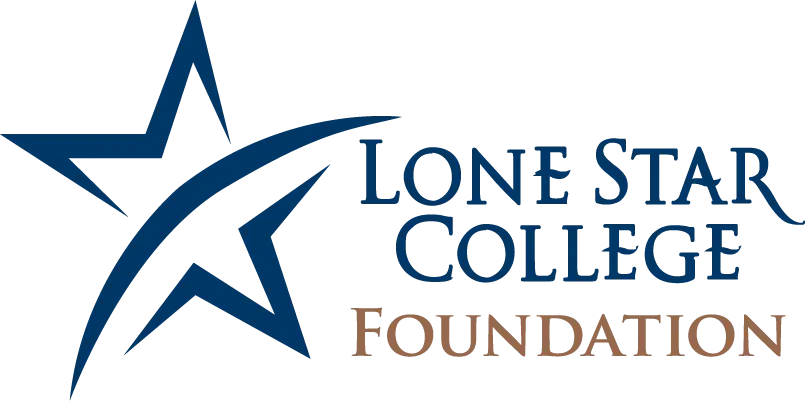 Lone Star College Logo Horizontal blue and tan