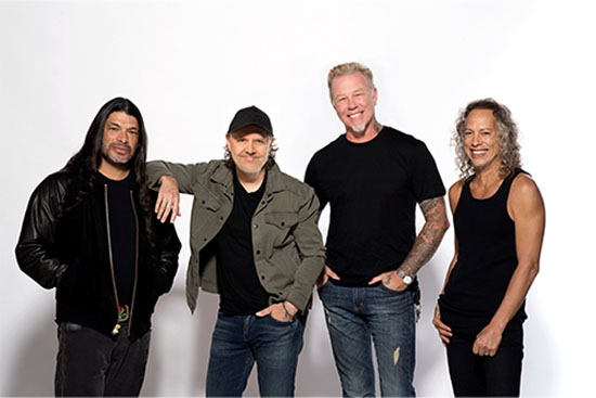 Group photo of the band Metallica