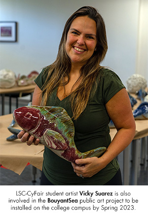 LSC-CyFair student artist Vicky Suarez is also involved in the BouyantSea public art project to be installed on the college campus by Spring 2023.