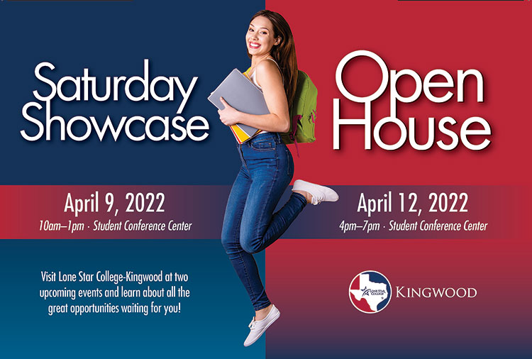 LSC-Kingwood will host two public events in April to showcase its workforce programs, academic courses, and campus resources. Fall enrollment begins April 8. Registration for the May mini-term and summer courses are now open.