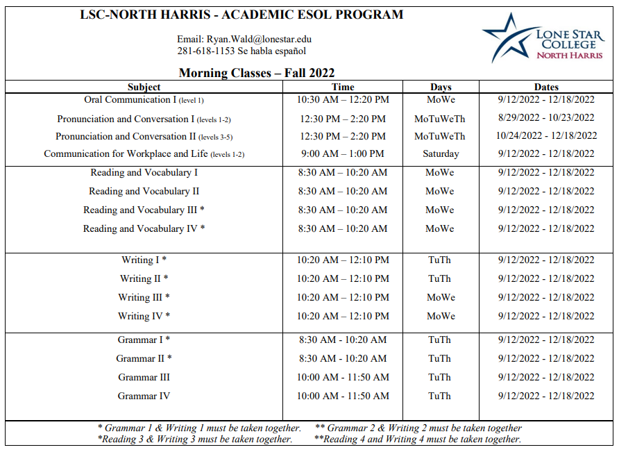 Course Schedules