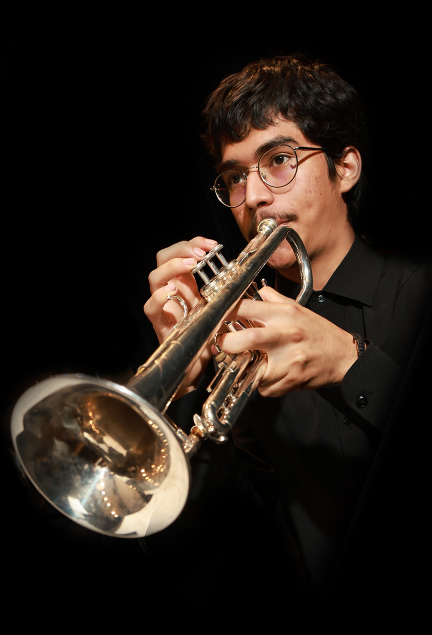 Student playing the Trumpet