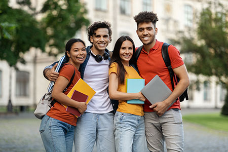 group of happy students