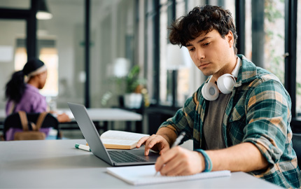 Student on laptop