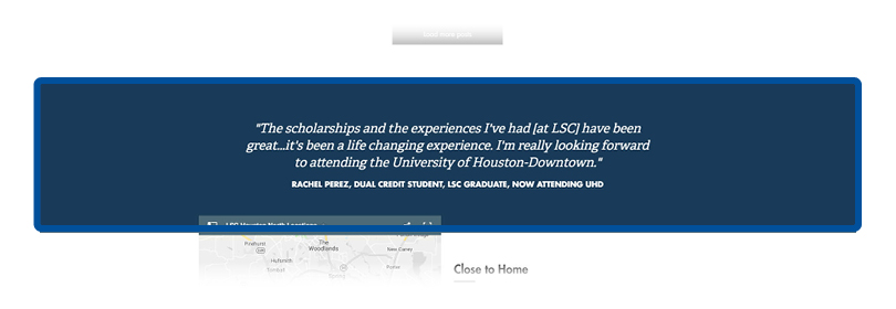 screenshot of testimonial quote section