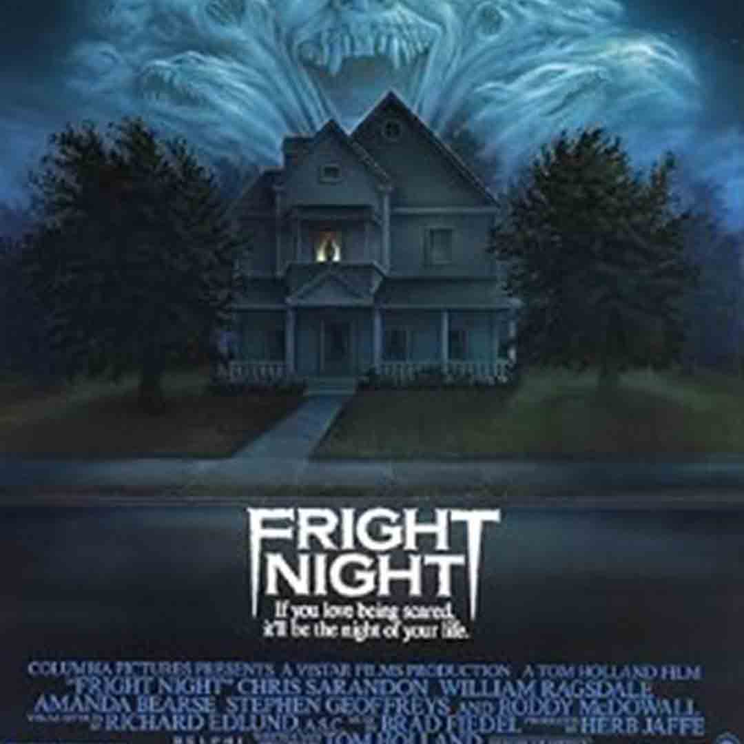 Image of movie poster, evil clouds looming over a house