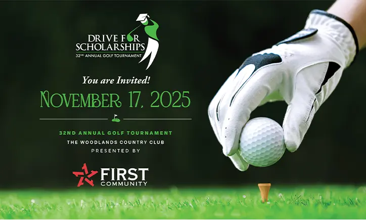 2025 LSC Foundation Golf Tournament logo image with First Community presenting sponsor logo