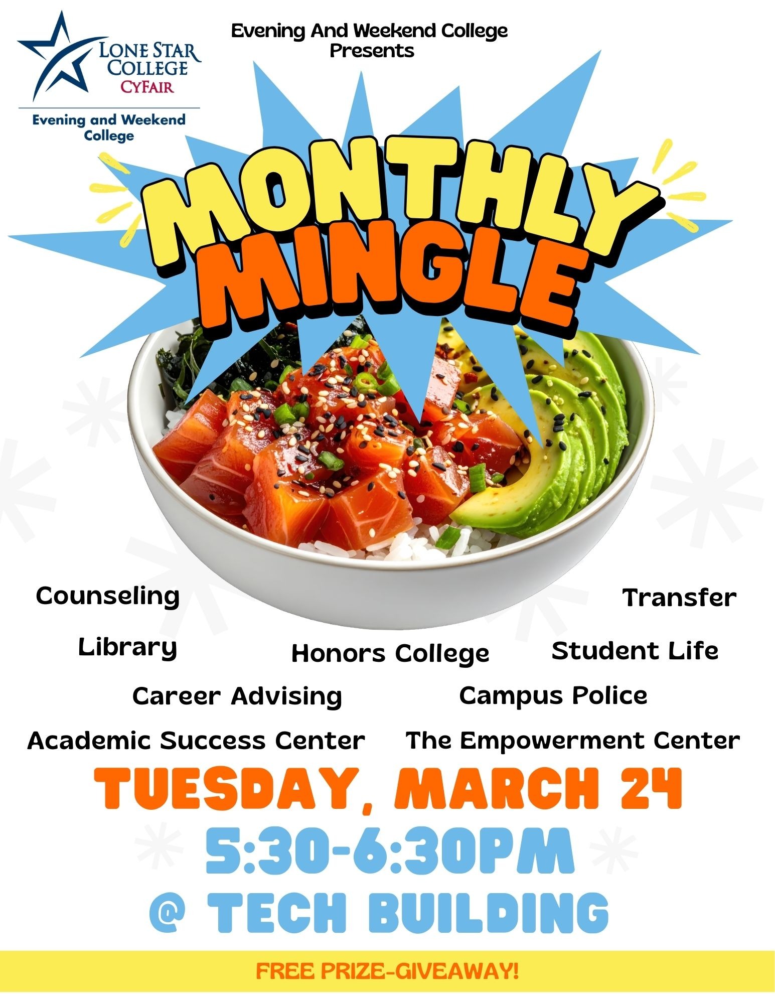 Rice food bowl with avocado and salmon