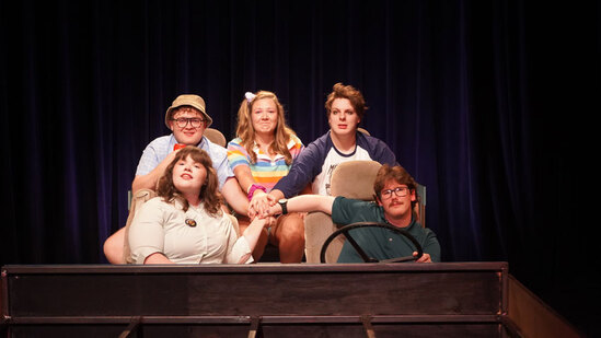 Students in scene for production of California