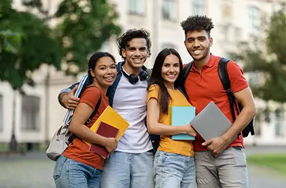 4 students outdoors